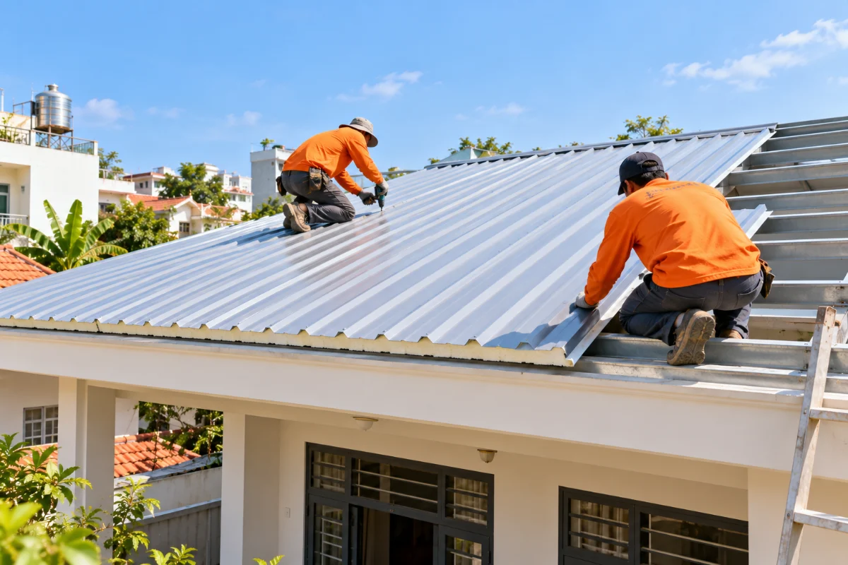 Thay mái tôn chống nóng – Thịnh Phát Sửa Nhà